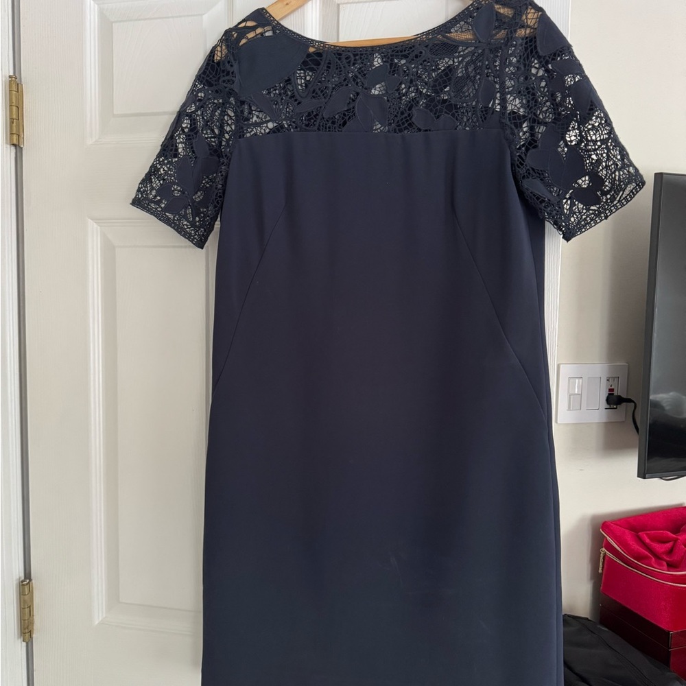 Elegant Navy Lace Dress